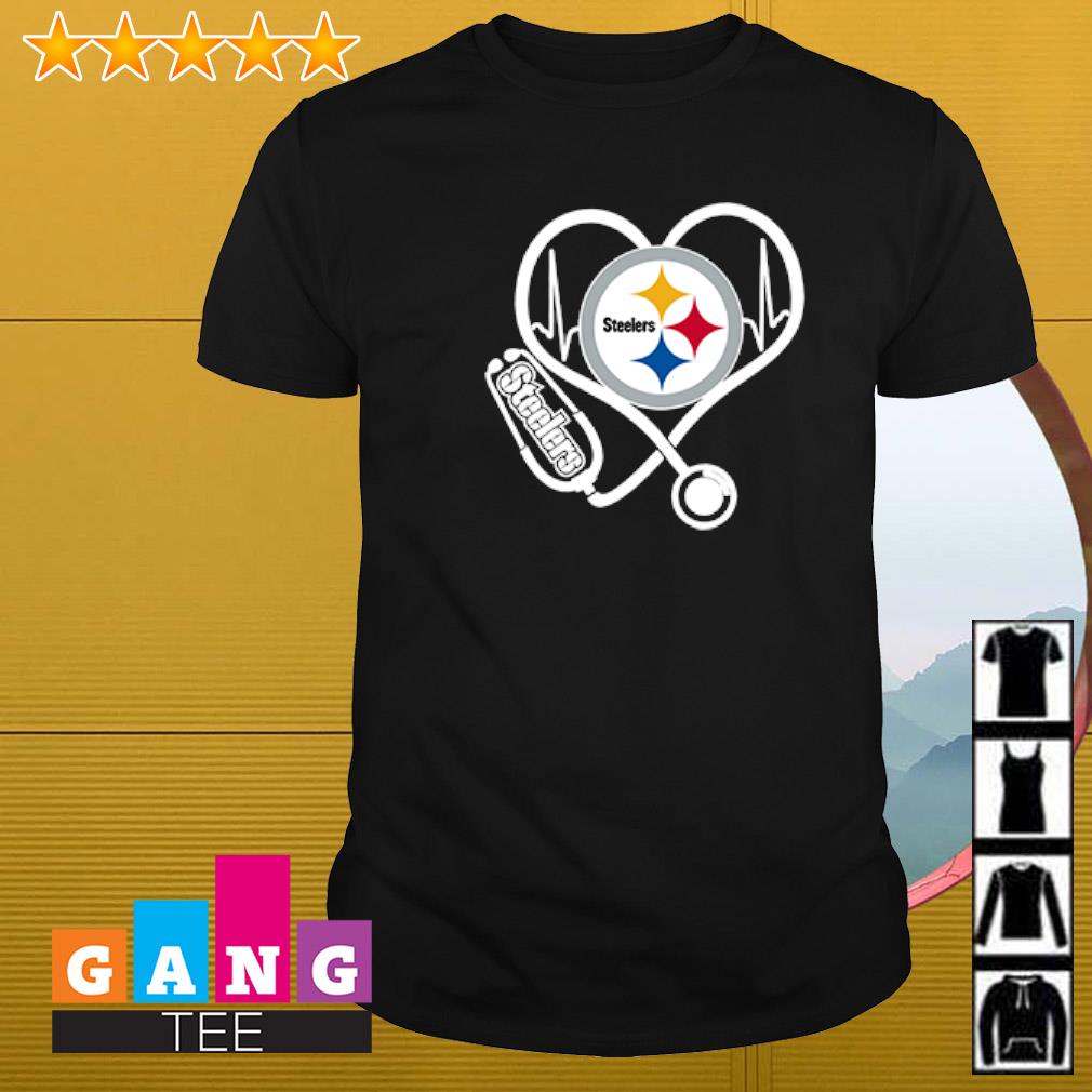 Stethoscope heartbeat nurse symbol Pittsburgh Steelers shirt