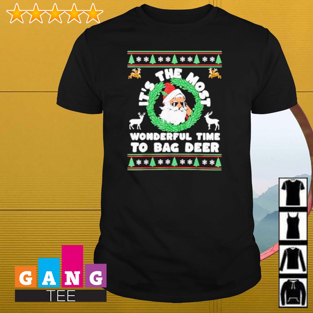 Official Santa Claus it's the most wonderful time to bag deer Christmas shirt