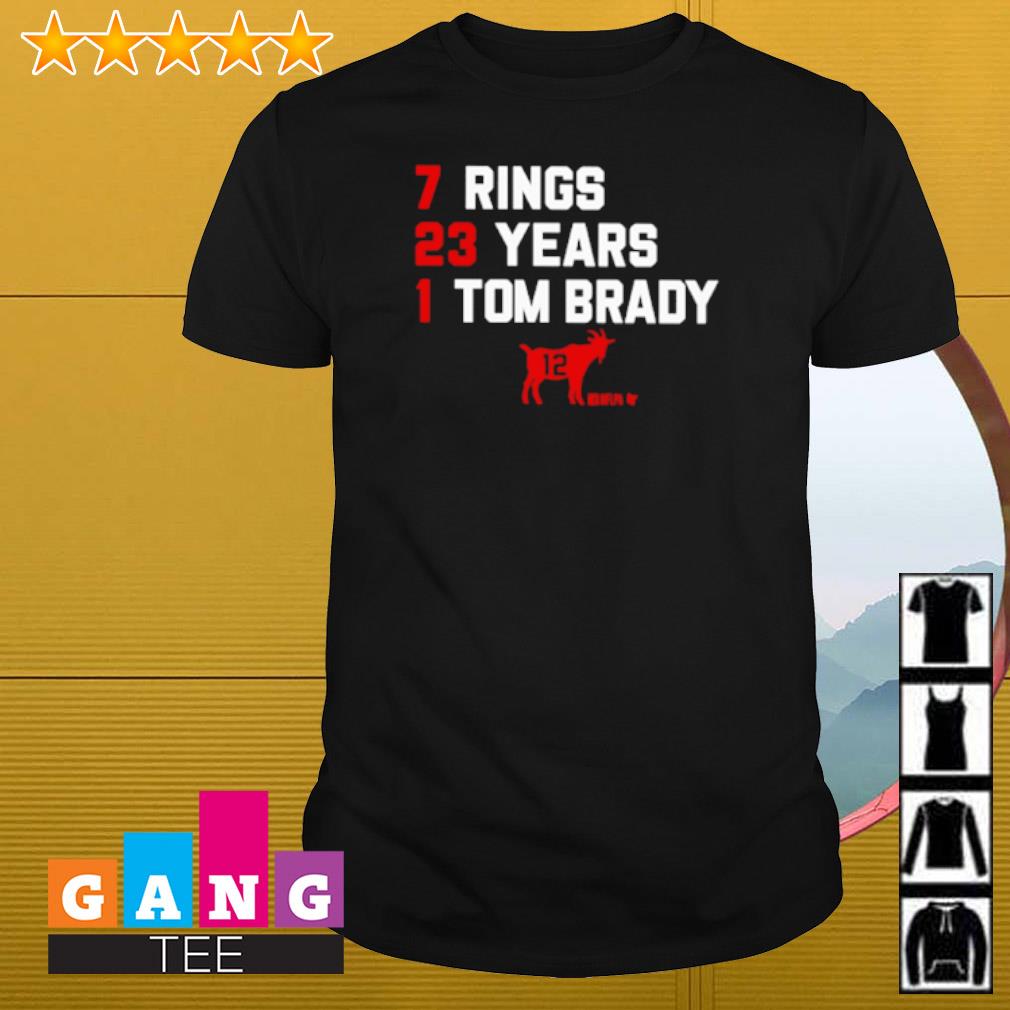 Premium Tampa Bay Buccaneers 7 rings 23 years 1 tom brady shirt, hoodie,  sweater, long sleeve and tank top