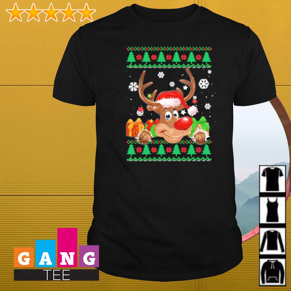 Best Reindeer Santa hat ugly Christmas shirt