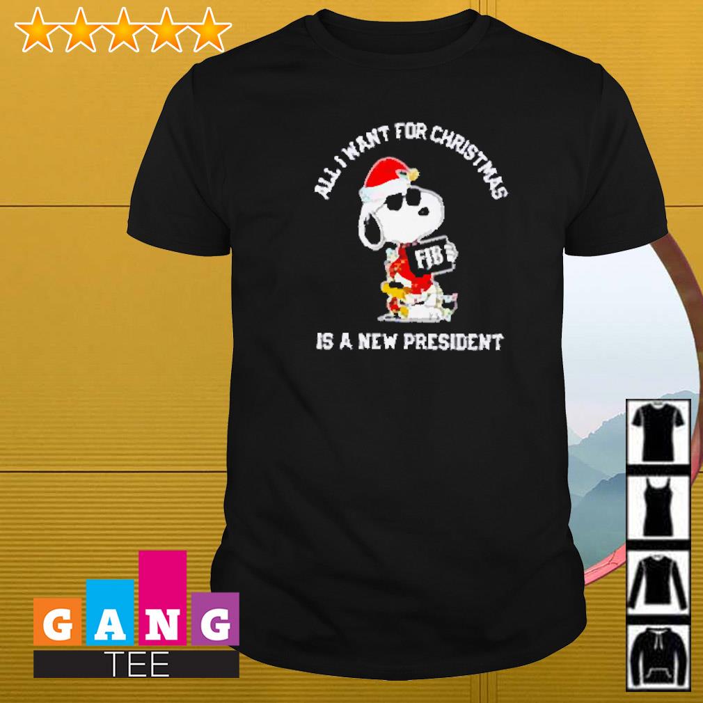 Funny Snoopy FJB all I want for Christmas is a new president shirt