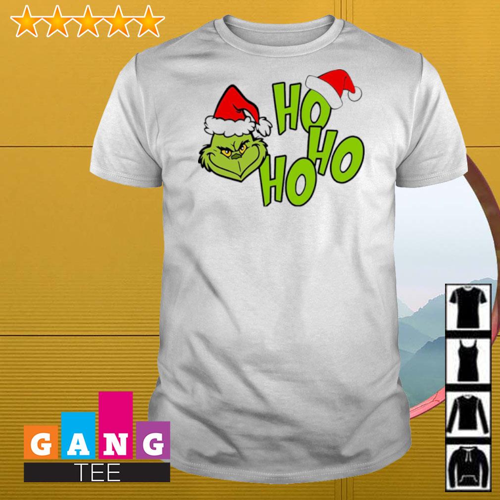 Nice Grinch Santa hat ho ho ho shirt
