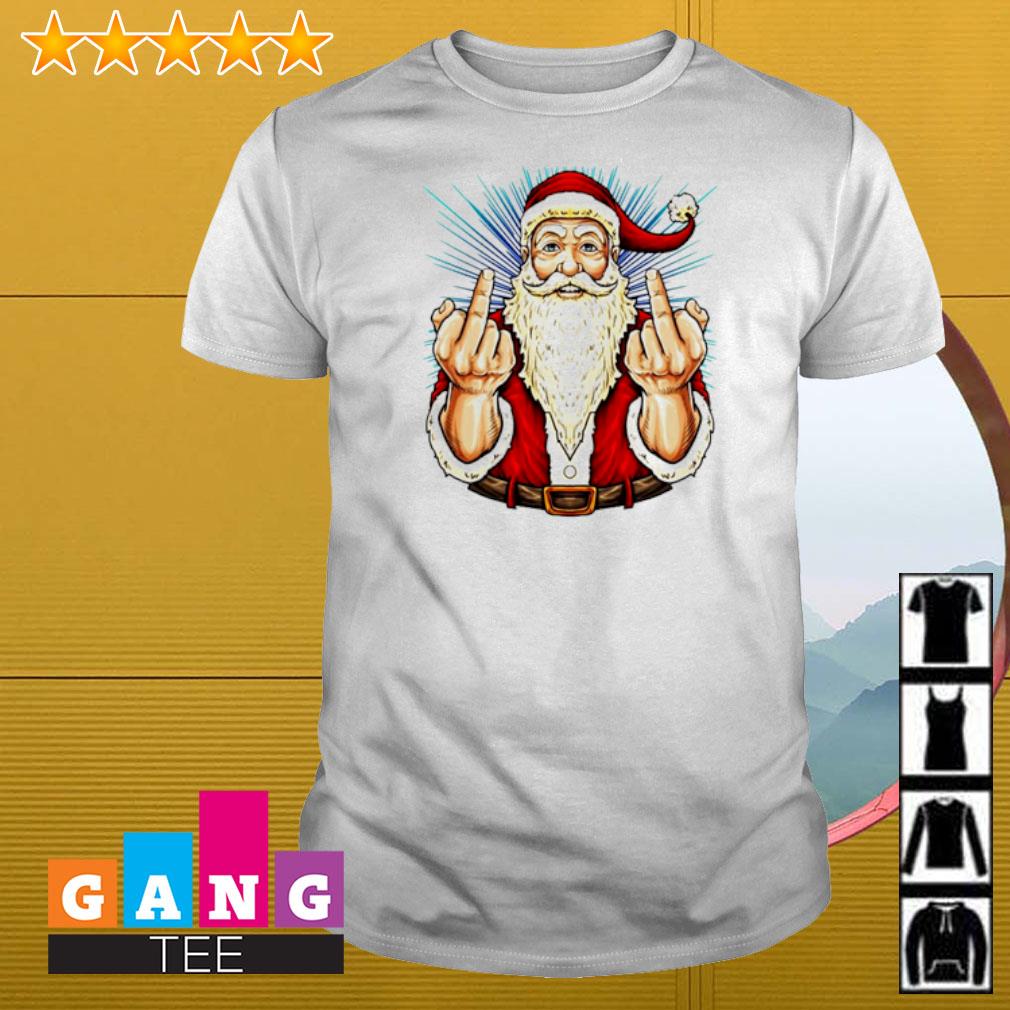 Premium Santa Claus middle finger shirt
