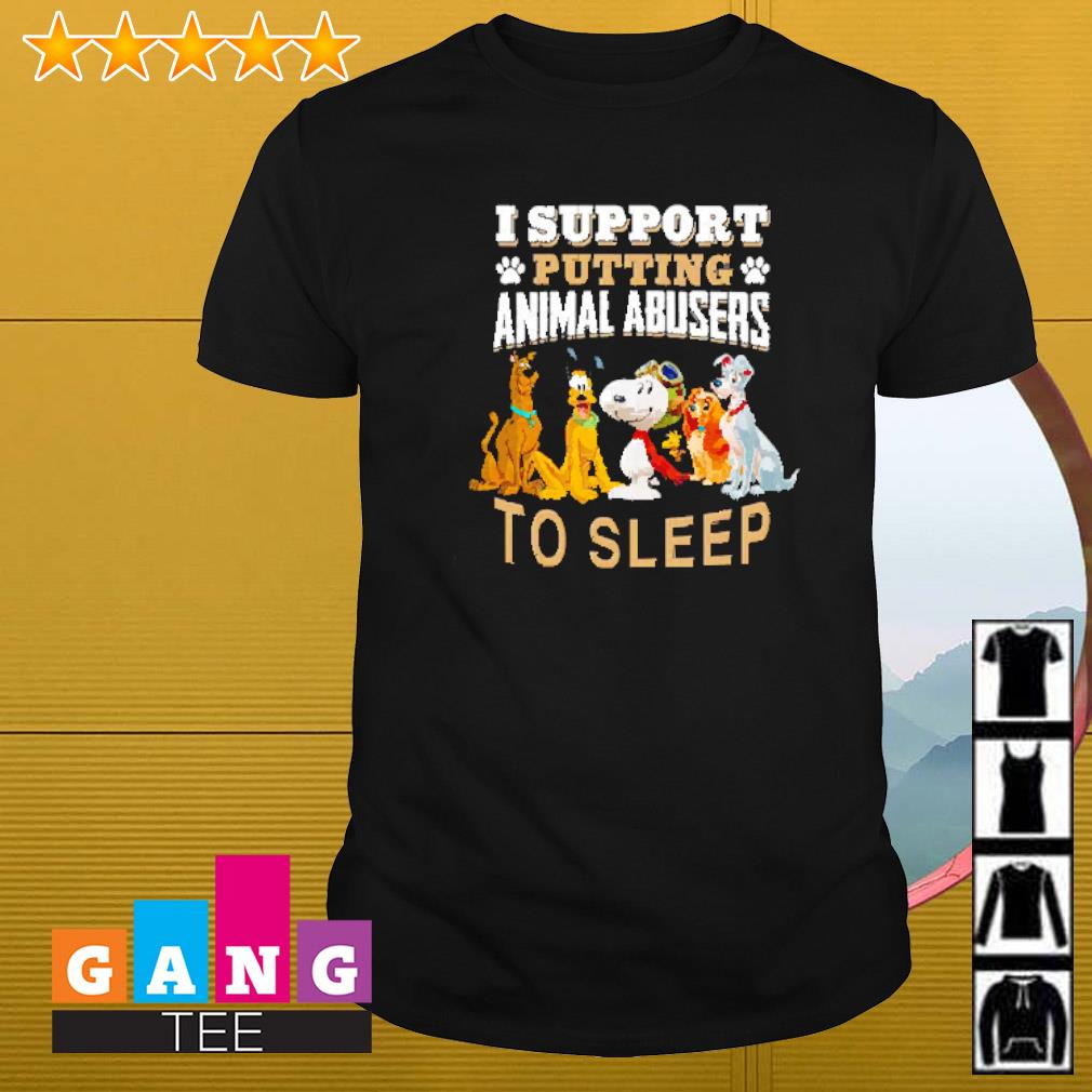 Premium Snoopy and dogs I support putting animal abusers to sleep shirt