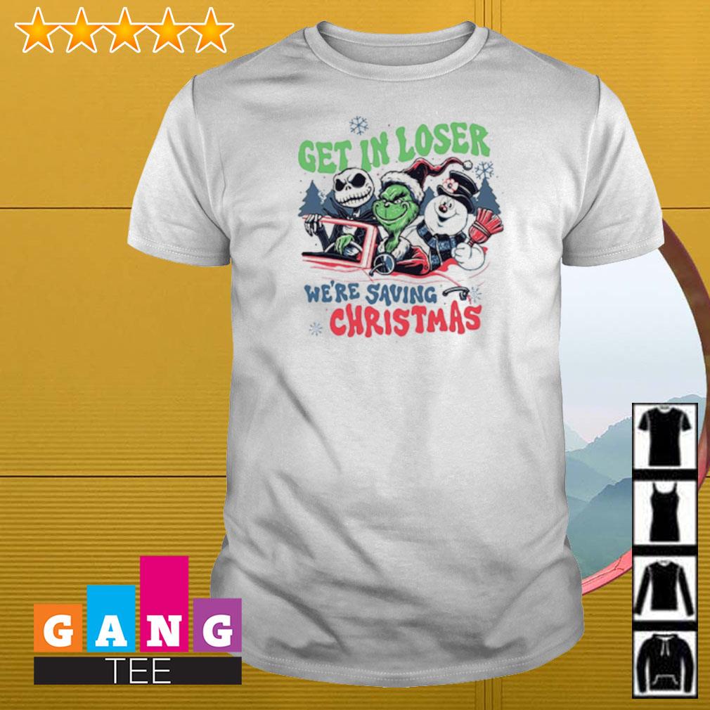 Top Jack Skellington Grinch in loser we're saving Christmas shirt